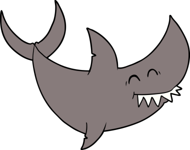 Bir insan tarafından çizilmiş bir köpek balığı.