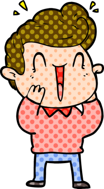 Bir insan tarafından çizilmiş heyecanlı bir çizgi film.