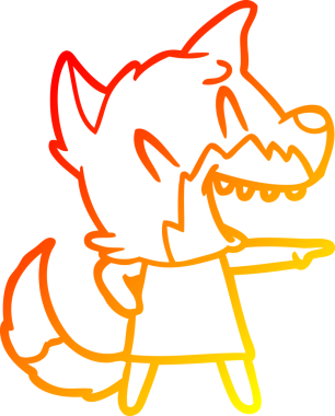 Bir insan tarafından çizilmiş gülen tilki çizgi filmi.