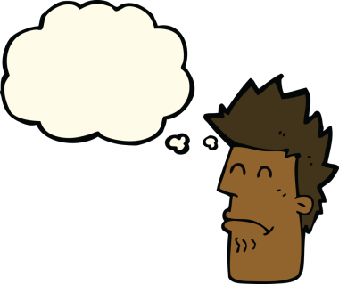 Bir insan tarafından çizilmiş düşünce balonuyla kendini hasta hisseden bir çizgi film adamı.