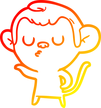 Bir insan tarafından çizilmiş çizgi film maymunu çizimi