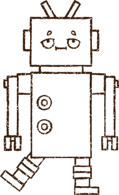 Robot Kömür Bir insan tarafından çizilmiş