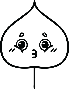 Bir insan tarafından çizilmiş dışavurumsal yaprağın çizgi çizimi