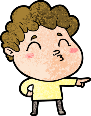 Çizgi film adamı somurtuyor Bir insan tarafından çizilmiş