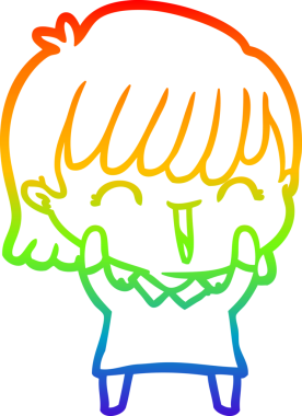 gökkuşağı gradyan çizimi bir insan tarafından çizilmiş bir karikatür kadın