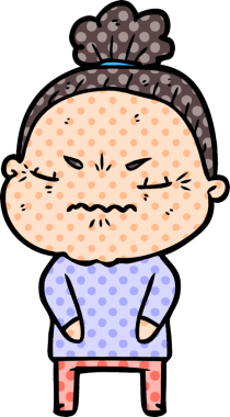 Çizgi film bir insan tarafından çizilmiş yaşlı bir kadın tarafından rahatsız edildi.