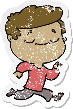 Bir insan tarafından çizilmiş barışçıl bir adamın karikatür çıkartması.