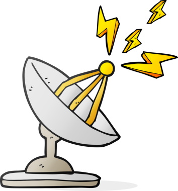 Bir insan tarafından çizilmiş serbest çizim uydu anteni.