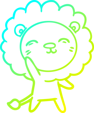 Bir insan tarafından çizilmiş karikatür aslanı çizimi.