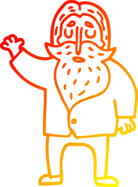 Bir insan tarafından çizilmiş yaşlı bir adamın sıcak çizgi çizimi.