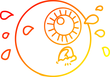 Bir insan tarafından çizilmiş çizgi film gözbebeğinin sıcak çizgi çizimi.