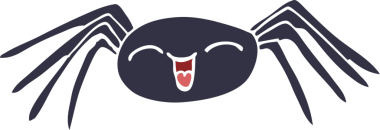 Bir insan tarafından çizilmiş mutlu örümcek.