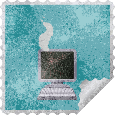 Kırık bilgisayar grafiği bir insan tarafından çizilmiş.