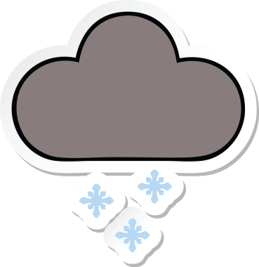 Bir insan tarafından çizilmiş şirin bir fırtına bulutunun çıkartması.