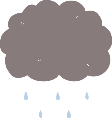 Bir insan tarafından çizilmiş düz renkli karikatür bulutu