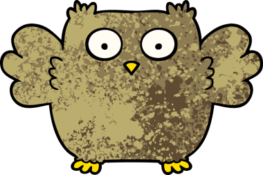 Bir insan tarafından çizilmiş sevimli bir baykuş.