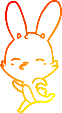 Bir insan tarafından çizilen, koşan tavşan çizgi filminin sıcak gradyanı.