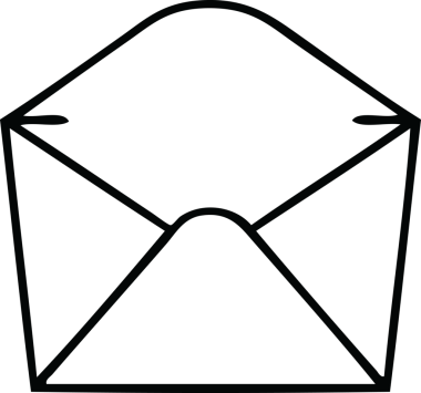 Bir insan tarafından çizilmiş garip çizgi film zarfları.