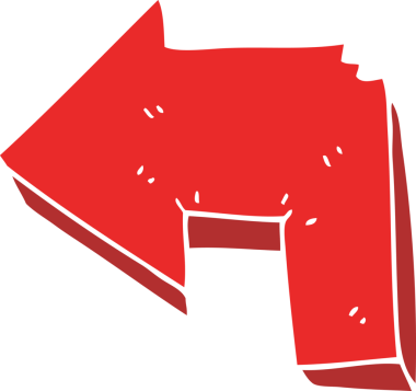 bir insan tarafından çizilen düz renkli ok çizimi