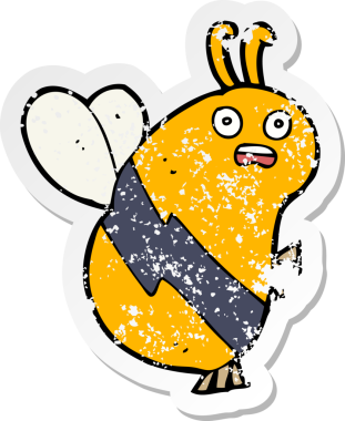 Bir insan tarafından çizilmiş komik bir çizgi filmin gerilimli yapıştırması.