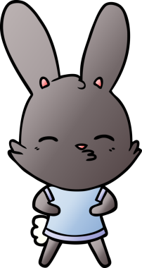 Bir insan tarafından çizilmiş meraklı tavşan çizgi filmi.