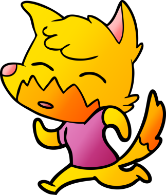 Bir insan tarafından çizilmiş tilki çizgi film karakteri