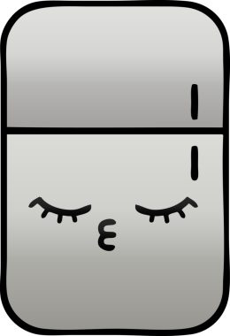 Bir insan tarafından çizilmiş bir buzdolabının gölgelenmiş karikatürü.