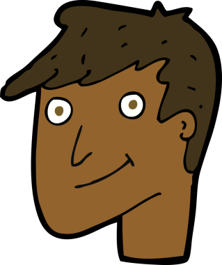 Bir insan tarafından çizilmiş mutlu bir adam.