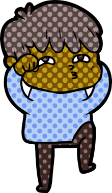 Bir insan tarafından çizilmiş garip bir adam.