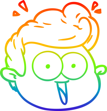 Gökkuşağı gradyan çizgi çizimi Bir insan tarafından çizilmiş erkek yüzü