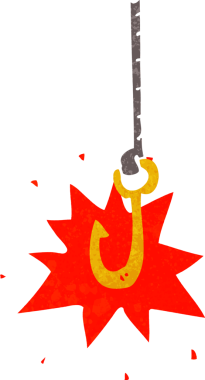 Bir insan tarafından çizilmiş karikatür kancası