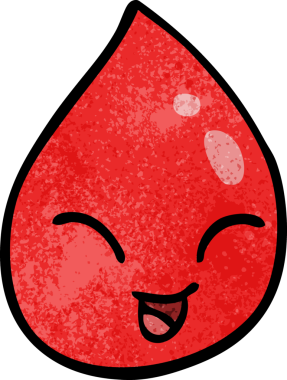 Bir insan tarafından çizilmiş kan damlası.