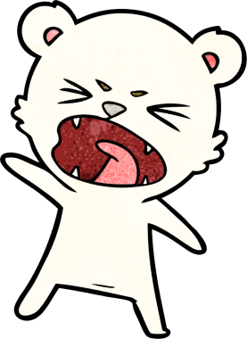 Bir insan tarafından çizilmiş kızgın kutup ayısı çizgi filmi.