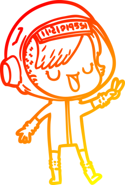 Bir insan tarafından çizilmiş bir astronot kadın çizgi çizimi.