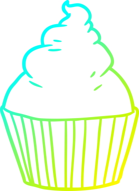 Bir insan tarafından çizilmiş bir karikatür fincan kekinin soğuk gradyan çizgisi