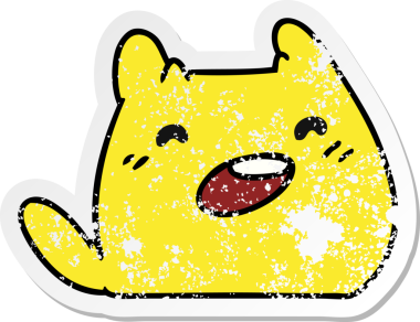 Bir insan tarafından çizilmiş kawaii uzaylı hayvanının serbest sticker 'ı.