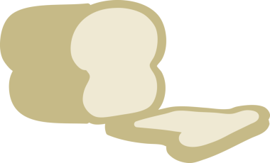 Bir insan tarafından çizilmiş dilimlenmiş ekmek somunu