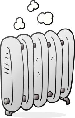 Bir insan tarafından çizilmiş karikatür radyatörü.