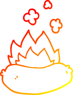 Bir insan tarafından çizilmiş bir çizgi filmin sıcak gradyan çizimi