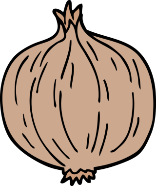 Bir insan tarafından çizilmiş karalama soğanı.