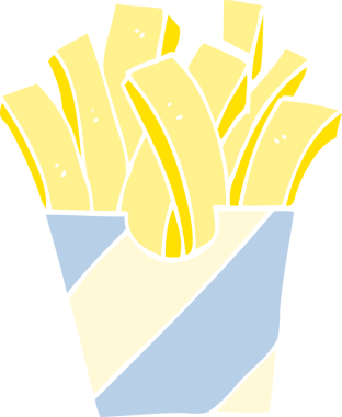 Bir insan tarafından çizilmiş karikatür kızartmaları.