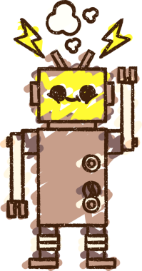 Bir insan tarafından çizilen robot tebeşiri.