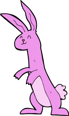 Bir insan tarafından çizilmiş çizgi film tavşanı