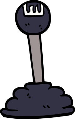 Bir insan tarafından çizilmiş karikatür vites çubuğu.