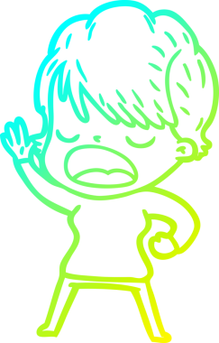 Bir insan tarafından çizilmiş bir karikatür kadın çizimi.