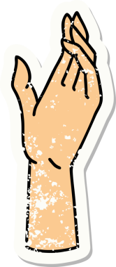 Bir insan tarafından çizilmiş geleneksel bir el dövmesi.