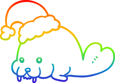 Bir insan tarafından çizilmiş bir karikatür çizimi gökkuşağı gradyanı