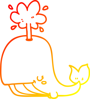 Bir insan tarafından çizilmiş karikatür balinası çizimi