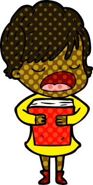 Bir insan tarafından çizilmiş bir karikatür kadın konuşuyor.