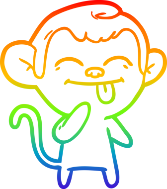 gökkuşağı gradyan çizimi bir insan tarafından çizilmiş komik bir çizgi maymun